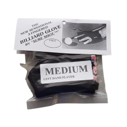 Preview: Billardhandschuh SureShot schwarz Größe M für Linkshänder